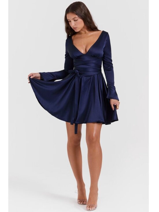 House of CB Dresses & Skirts - House of CB Dominique Navy Plunge Mini Dress (Bigger Cup)